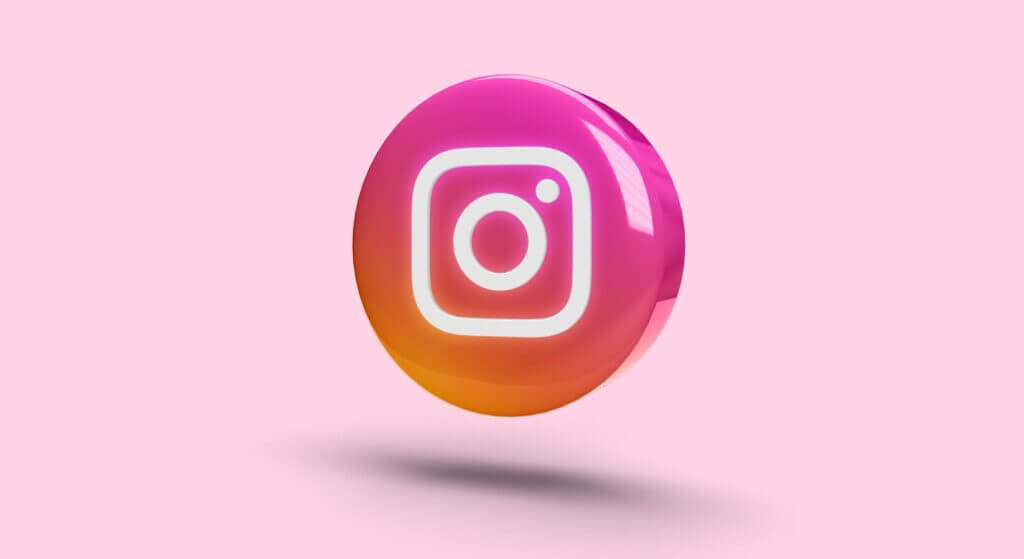 Instagram graphic on pink background